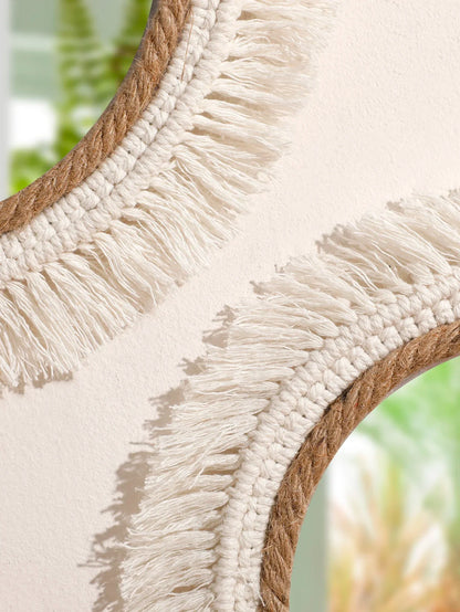 Boho Macrame Round Wall Mirror