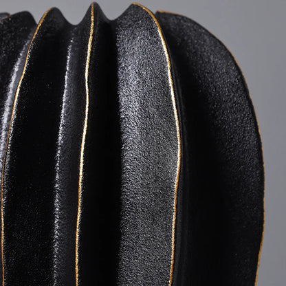 Ribbed Carambola Ceramic Vase