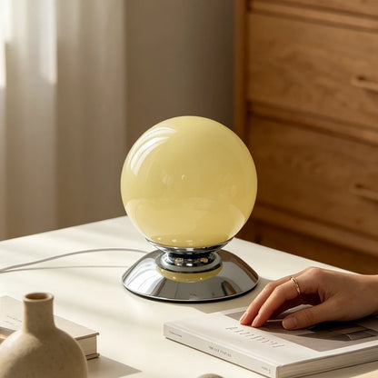 Glass Globe Table Lamp with Plinth Base