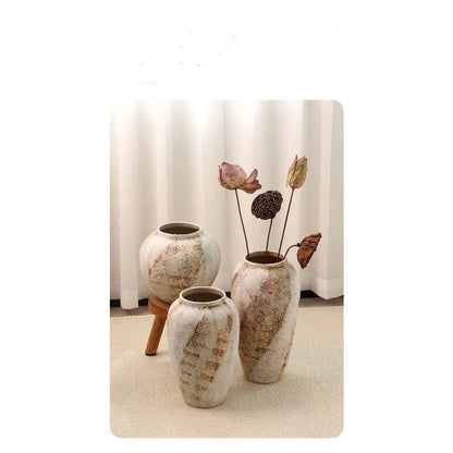 Mottled Wabi-Sabi Ceramic Jar Vase