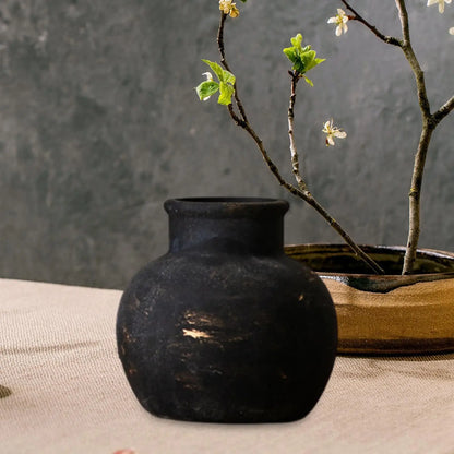 Wabi-Sabi Ceramic Jar Vase