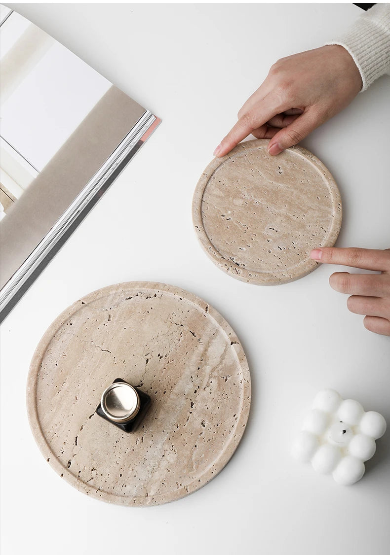 Natural Travertine Stone Vanity Tray