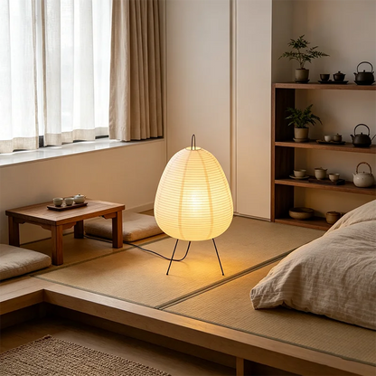 Wabi-Sabi Rice Paper Lantern Table Lamp