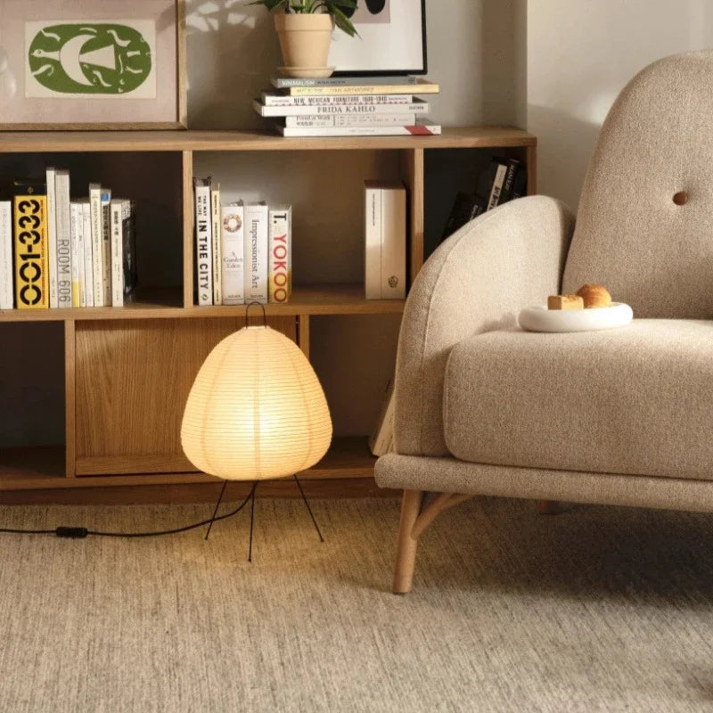 Wabi-Sabi Rice Paper Lantern Table Lamp