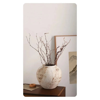 Mottled Wabi-Sabi Ceramic Jar Vase
