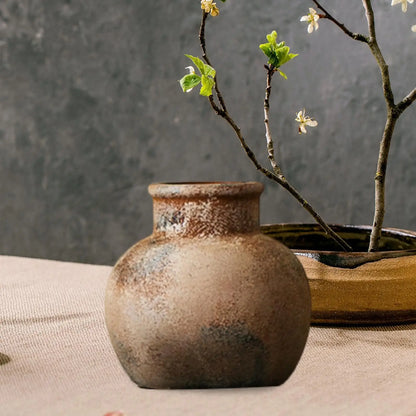 Wabi-Sabi Ceramic Jar Vase
