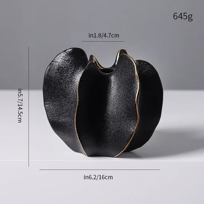 Ribbed Carambola Ceramic Vase