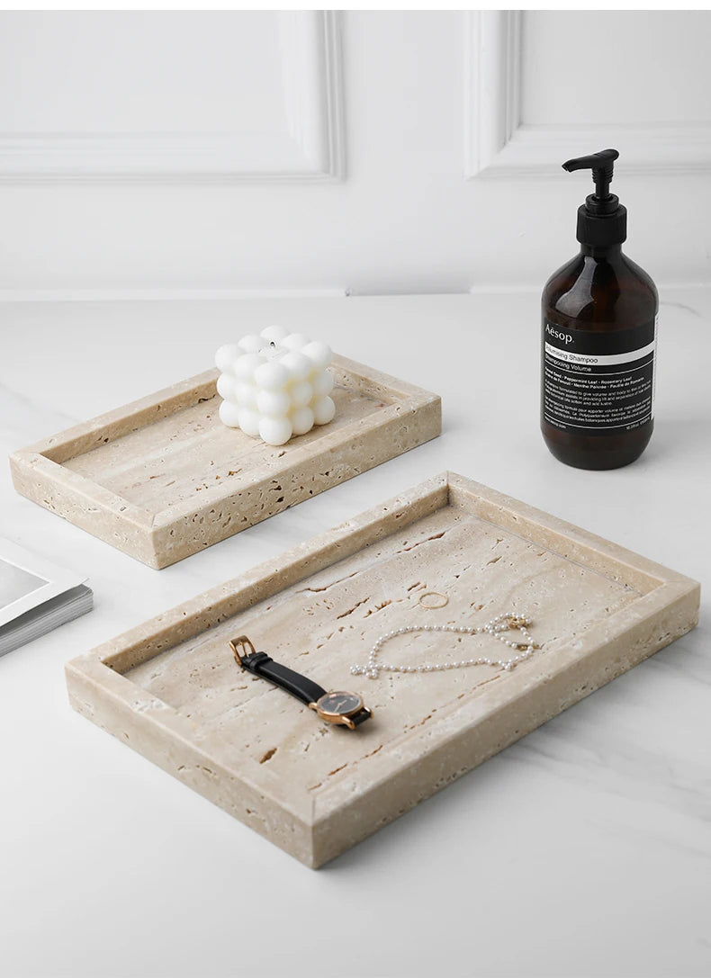 Natural Travertine Stone Vanity Tray