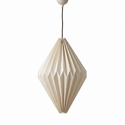 Folded paper pendant lampshade – Diamond, on a white background