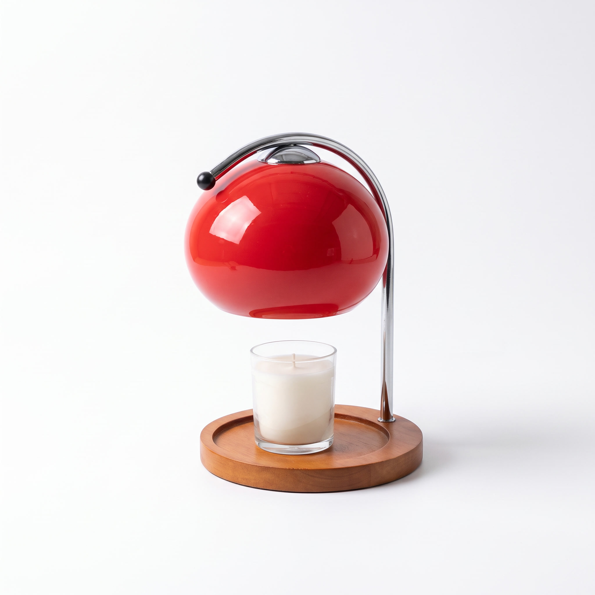 Glass candle warmer lamp – Red, on a white background