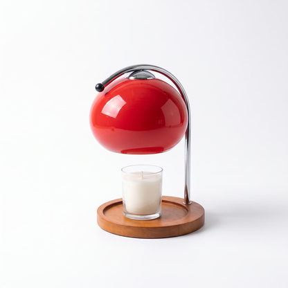 Glass candle warmer lamp – Red, on a white background