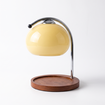 Glass candle warmer lamp – Yellow, on a white background