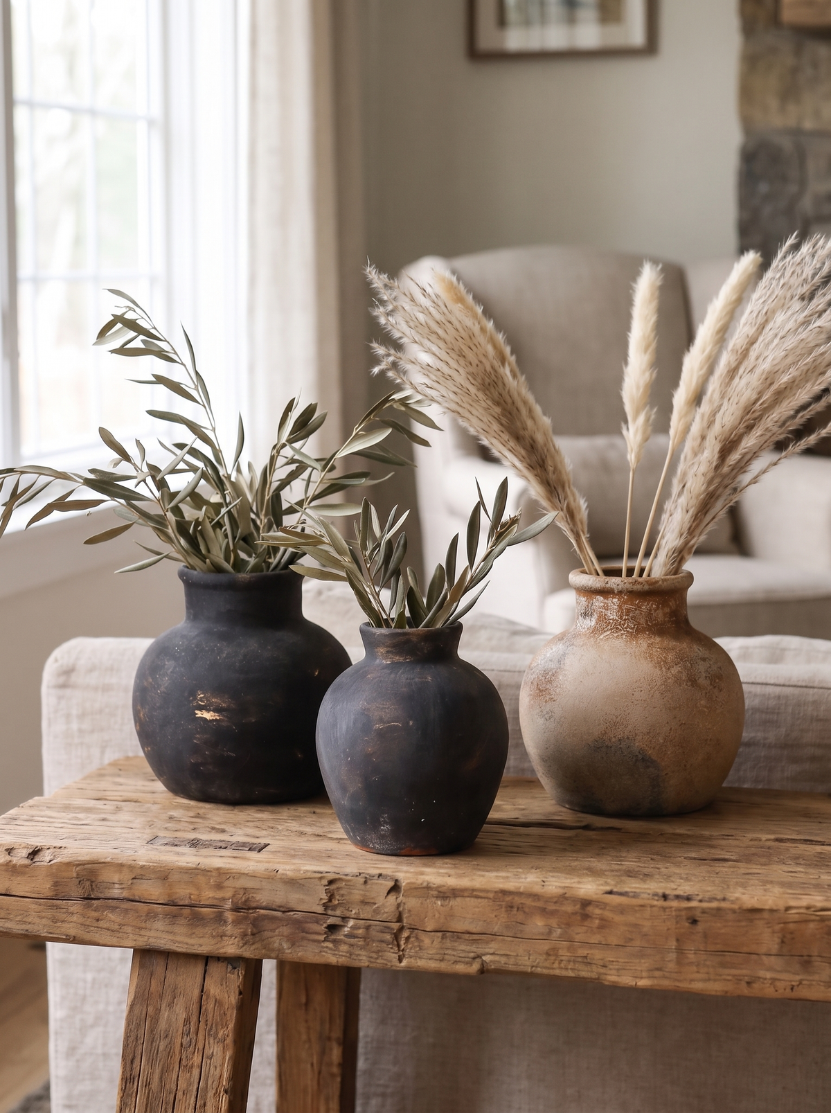 Close view of a matte ceramic vase surface