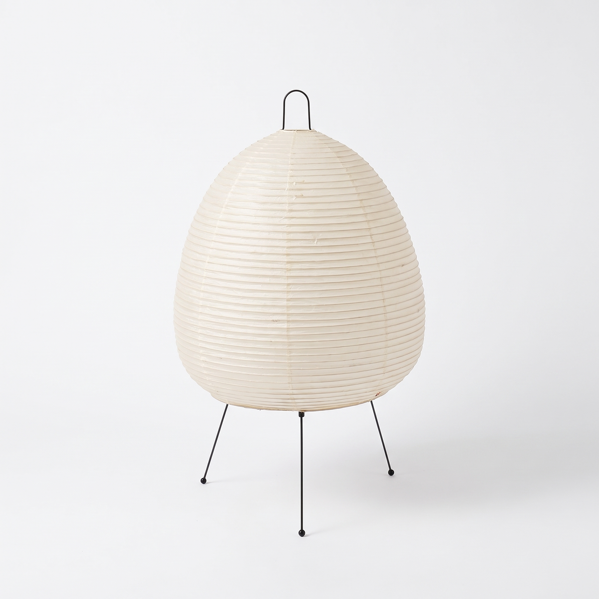 Wabi-sabi rice paper lantern table lamp – Style A, on a white background